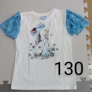 ディズニー(Disney)のアナ雪　エルサ　女の子　半袖　130　袖シフォン　プリンセス　新品・未使用(Tシャツ/カットソー)