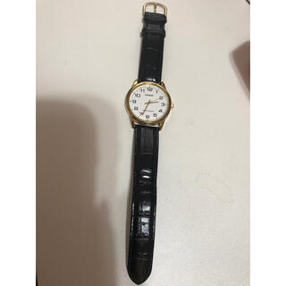 CASIO - CASIO レザーバンド腕時計　blk