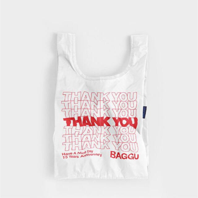 BAGGU(バグゥ)のBAGGU エコバッグ　thank you ホワイト レディースのバッグ(エコバッグ)の商品写真