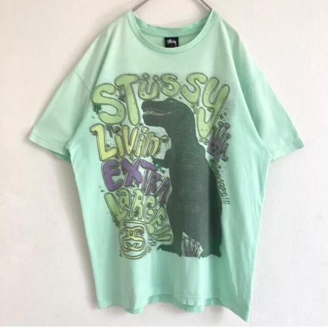 STUSSY - 【最高デザイン】STUSSY Tシャツ 恐竜 ライトグリーン