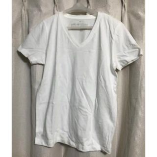 ムジルシリョウヒン(MUJI (無印良品))の無印良品　Ｖネック　Tシャツ　白(Tシャツ(半袖/袖なし))