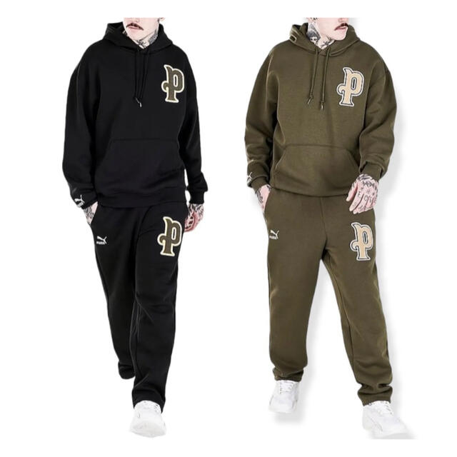 PUMA TEAM PULLOVER HOODIE & SWEATPANTS L