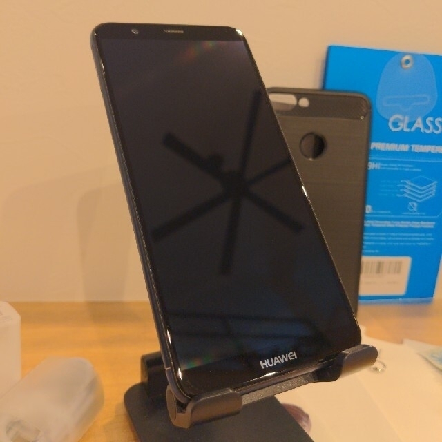 HUAWEI(ファーウェイ)のHUAWEI nova lite 2 704HW ブルー　SIMフリー　美品 スマホ/家電/カメラのスマートフォン/携帯電話(スマートフォン本体)の商品写真