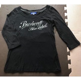 バーバリーブルーレーベル(BURBERRY BLUE LABEL)のバーバリー ブルーレーベル　7分丈カットソー　黒(カットソー(長袖/七分))