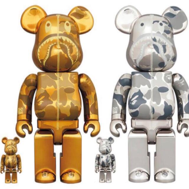 BE@RBRICK BAPE CAMO SHARK 100％ & 400％