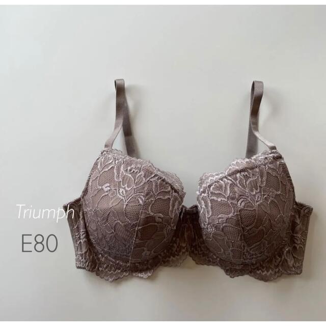 Triumph(トリンプ)のトリンプ　4/5カップブラ　E80 モカ　レースブラ　大きいサイズ　ブラジャー レディースの下着/アンダーウェア(ブラ)の商品写真