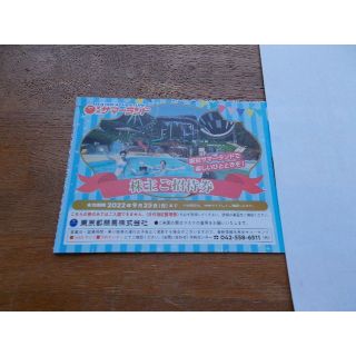 ９月２５日迄　東京サマーランド　株主優待券１枚(遊園地/テーマパーク)