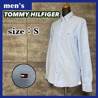 TOMMY HILFIGER - トミーヒルフィガー 無地 長袖 シャツ メンズ サイズS ワンポイントロゴ