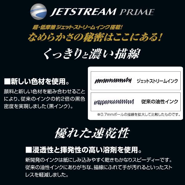 三菱鉛筆(ミツビシエンピツ)のジェットストリームプライム 0.38 単色用 黒 SXR60038.24　５本 インテリア/住まい/日用品の文房具(ペン/マーカー)の商品写真