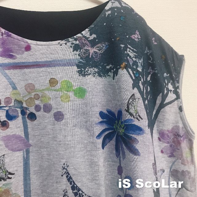 ScoLar(スカラー)の【iS ScoLar】イズスカラー レイヤード Giraffe柄 カットソー レディースのトップス(カットソー(半袖/袖なし))の商品写真