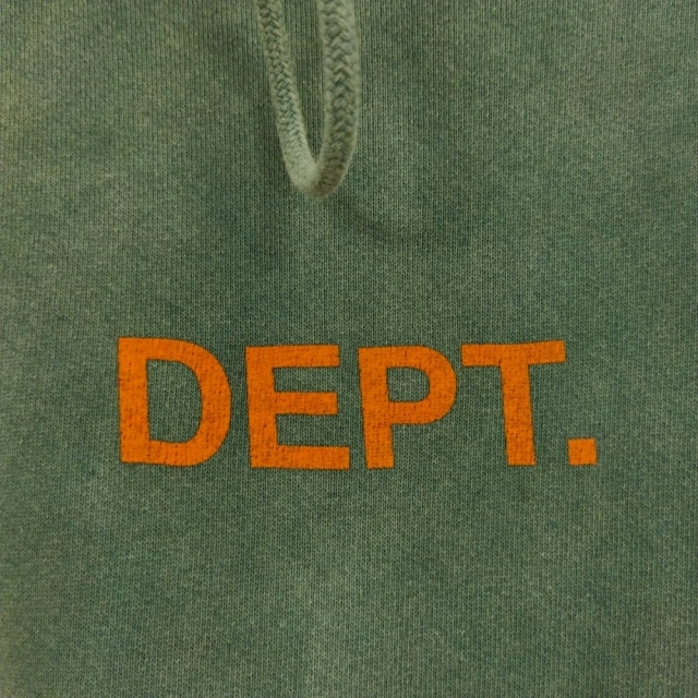 GALLERY DEPT. ギャラリーデプト Logo Paint Hoodie フロントロゴ ペンキ加工プルオーバーパーカー カーキ