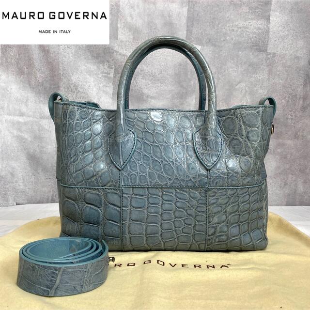 ご専用⭐︎MAURO GOVERNAマウロゴヴェルナ クロコダイル バッグ 黒 ...