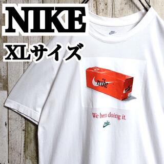 ナイキ(NIKE)のナイキ 表記XL スニーカー箱 ビッグプリント ホワイト ゆるダボ Tシャツ(Tシャツ/カットソー(半袖/袖なし))