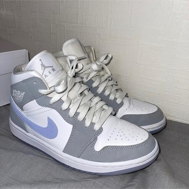 NIKE WMNS AIR JORDAN1 MID WOLF GREY 24cm 7