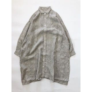 ネストローブ(nest Robe)のnest robe（ネストローブ）| リネンストライプシャツワンピース(ロングワンピース/マキシワンピース)