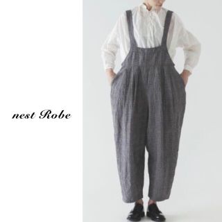 ネストローブ(nest Robe)のnest robe（ネストローブ）| リネングレンチェックサロペット(サロペット/オーバーオール)