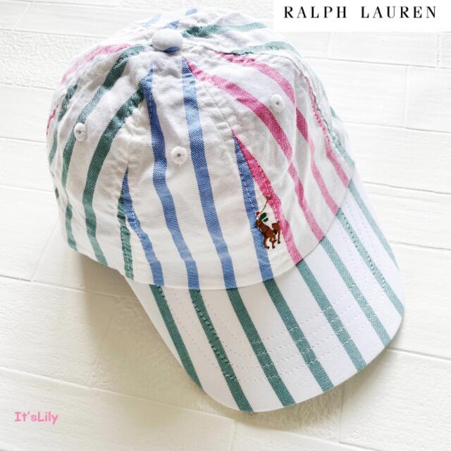 Ralph Lauren(ラルフローレン)の2-4歳 新作　ラルフローレン　キャップ　オックスフォード　マルチカラー キッズ/ベビー/マタニティのこども用ファッション小物(帽子)の商品写真