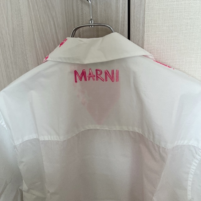 MARNI 21ss ペイントシャツ オープンカラー メンズ 46 Tシャツ 白