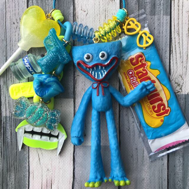 怖かわブルー????ハンドメイド キーホルダー