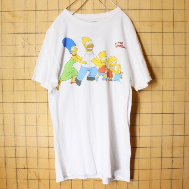 USA シンプソンズ バート プリント Tシャツ ホワイト 半袖M ss28