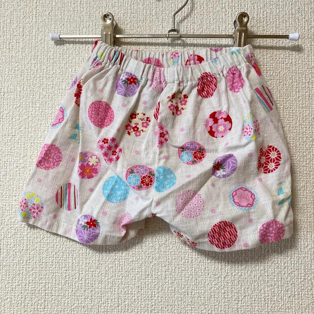 【サイズ90】じんべい　白✖️ピンク　女の子 キッズ/ベビー/マタニティのキッズ服女の子用(90cm~)(甚平/浴衣)の商品写真