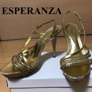 エスペランサ(ESPERANZA)のエスペランサ ESPERANZA ストーンヒール ビジュー サンダル キラキラ(サンダル)