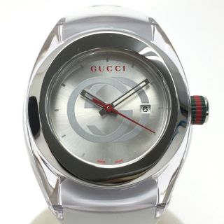 グッチ(Gucci)の☆☆GUCCI グッチ シンク デイト シェリーライン 137.3 シルバー×ホワイト クォーツ 腕時計 箱・取説有(腕時計(アナログ))