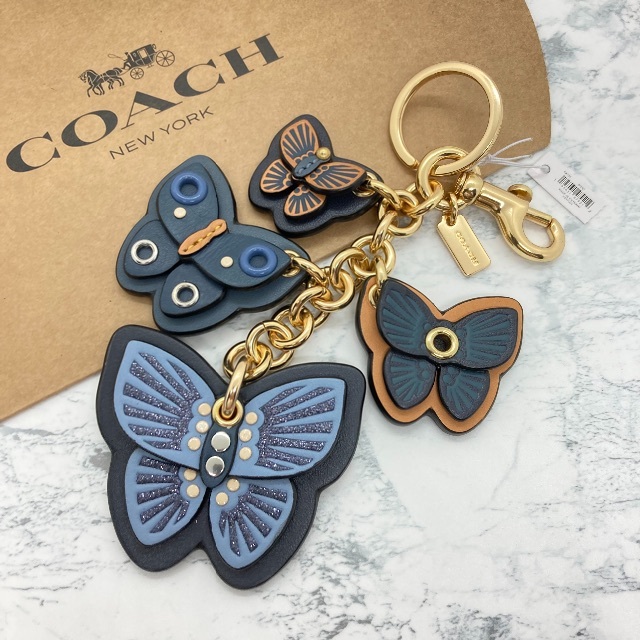 【レア】COACH コーチ バタフライ クラスター バックチャーム キーリング