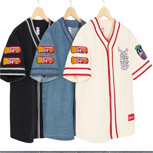 Supreme - supreme patches denim baseball jerseyの通販 by tatsu's ...