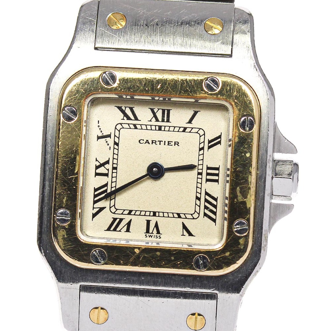 ☆ジャンク★保証書付き【CARTIER】カルティエ サントスガルベSM W20012C4 K18YG クォーツ レディース【ev20】