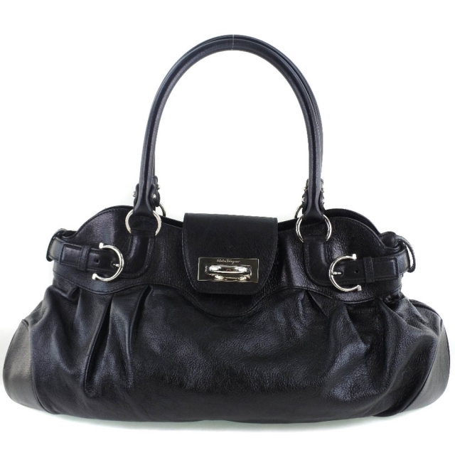 123GJ SalvatoreFerragamo フェラガモ ハンドバッグ 黒-