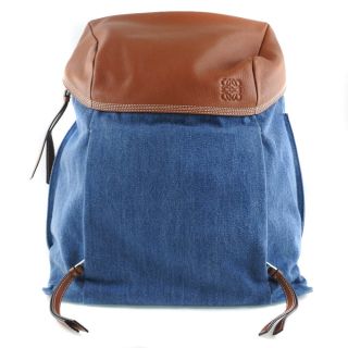 ロエベ(LOEWE)の【LOEWE】ロエベ Tバックパック スモール デニム×カーフ 青/茶 ユニセックス リュック・デイパック(リュック/バックパック)