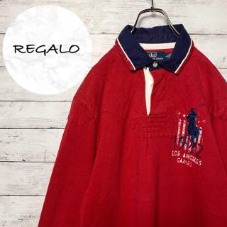 ポロラルフローレン(POLO RALPH LAUREN)の【希少デザイン】ポロラルフローレン⭐︎ビックポニー刺繍ロゴ　レッド　ラガーシャツ(ポロシャツ)