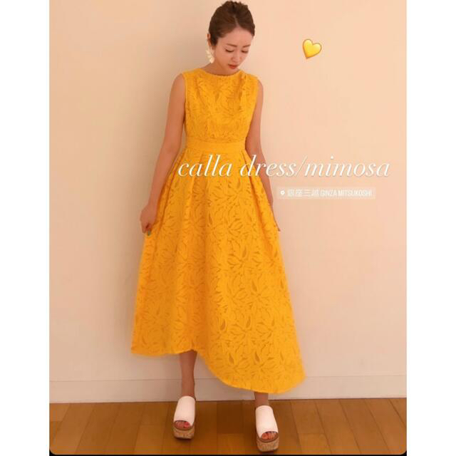 Drawer(ドゥロワー)の未使用akiki / calla dress / mimosa yellow   レディースのワンピース(ロングワンピース/マキシワンピース)の商品写真