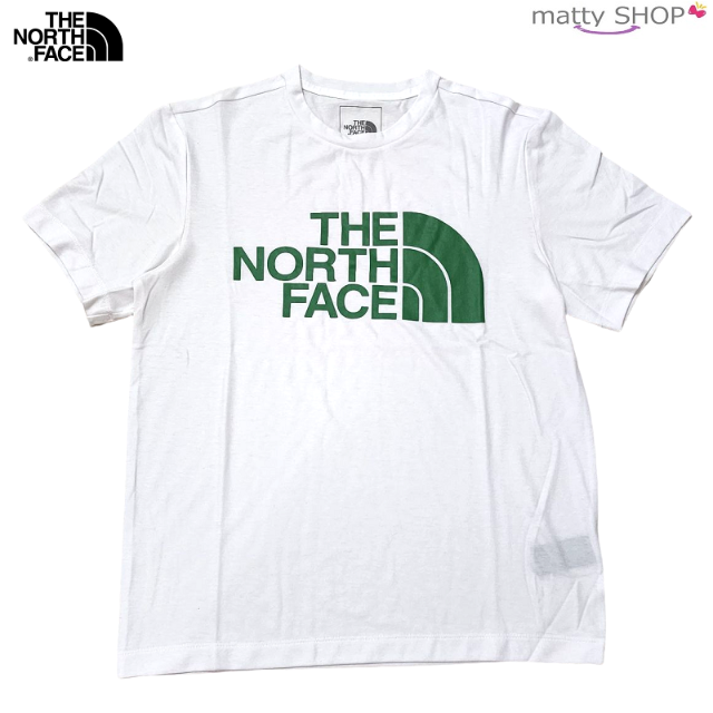 27 THE NORTH FACE Tシャツ ホワイト×グリーン サイズL