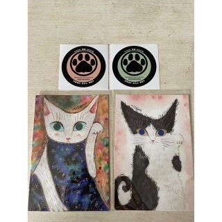 猫猫寺 ポストカード ステッカー(絵画/タペストリー)