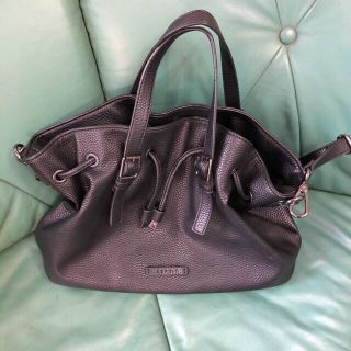 エスプリ(Esprit)の【美品】　エスプリ　ESPRIT  2way　bag 型押し　トート　黒(ショルダーバッグ)