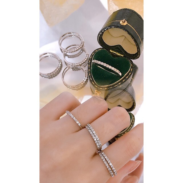 リング(指輪) 天然ダイヤモンドハーフエタニティリングk18 ショップ