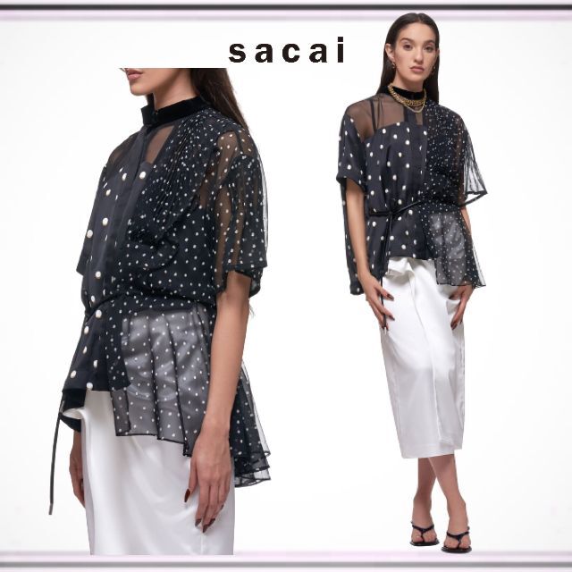 サカイ(Sacai) 2020SS ポルカドットブラウス