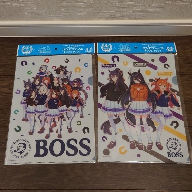 BOSS(ボス)のBOSS ウマ娘 クリアファイル 2枚セット エンタメ/ホビーのアニメグッズ(クリアファイル)の商品写真