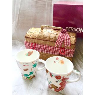 パーソンズ　ピクニックバスケットとペアマグカップ☆美品