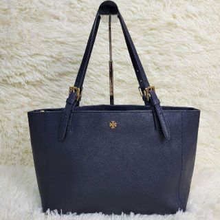 トリーバーチ(Tory Burch)の美品✨ トリーバーチ A4 トートバッグ エマーソン ロゴ ネイビー(トートバッグ)