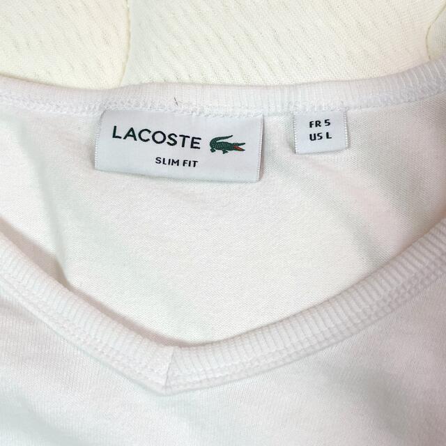 LACOSTE(ラコステ)のラコステ　tシャツ　シンプル　白 レディースのトップス(Tシャツ(半袖/袖なし))の商品写真