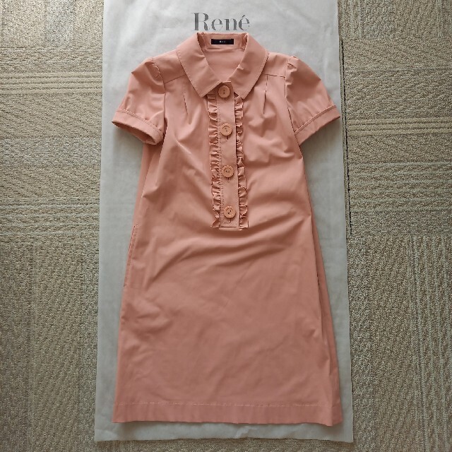 René(ルネ)の美品Reneピンク半袖ワンピース☆36検索FOXEY レディースのワンピース(ひざ丈ワンピース)の商品写真