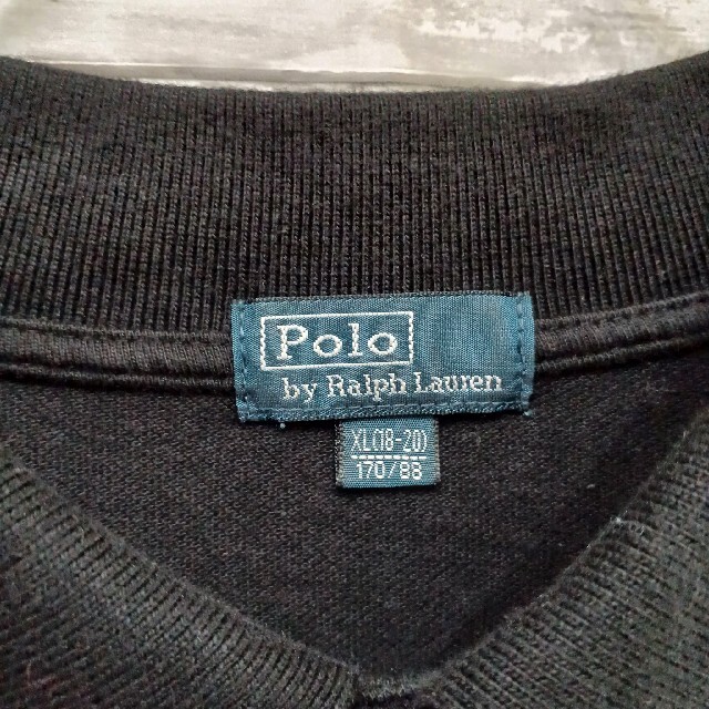 POLO RALPH LAUREN(ポロラルフローレン)の訳有り ラルフローレン ポロシャツ 刺繍ロゴ XL ブラック メンズのトップス(ポロシャツ)の商品写真