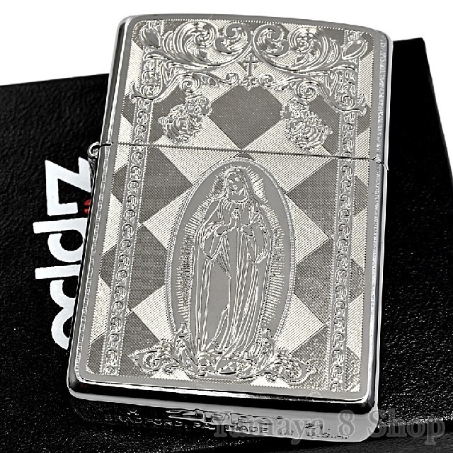 ZIPPO(ジッポー)の新品 ZIPPO 聖母マリア シルバープレート ジッポライター メンズのファッション小物(タバコグッズ)の商品写真