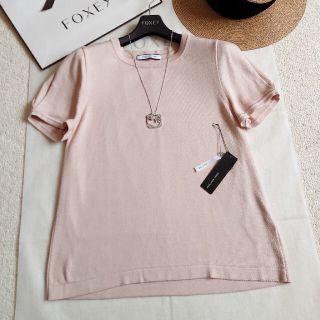 フォクシー(FOXEY)のFOXEY❤️42【knit top】サマーニット⛅ピンク(カットソー(半袖/袖なし))