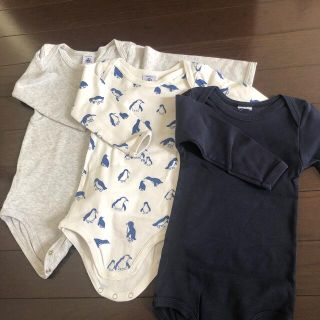 プチバトー(PETIT BATEAU)のプチバトー　ロンパース　3枚組(肌着/下着)