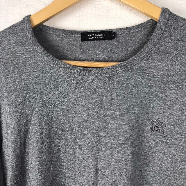 BURBERRY BLACK LABEL(バーバリーブラックレーベル)の美品 BURBERRY BLACK LABEL 長袖Tシャツ グレー サイズ3 メンズのトップス(Tシャツ/カットソー(七分/長袖))の商品写真