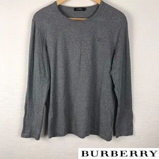 バーバリーブラックレーベル(BURBERRY BLACK LABEL)の美品 BURBERRY BLACK LABEL 長袖Tシャツ グレー サイズ3(Tシャツ/カットソー(七分/長袖))